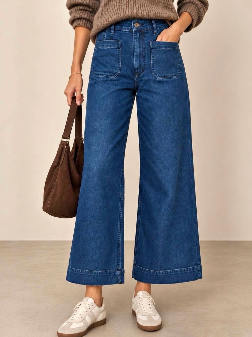 Anthropologie Wide-Leg High-Rise Jeans in Blue Denim